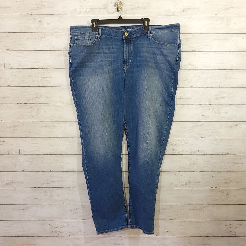 Levi Strauss Signature Modern Slim Soft Stretch Jeans Sz 24 Waist 44" 29" Inseam
